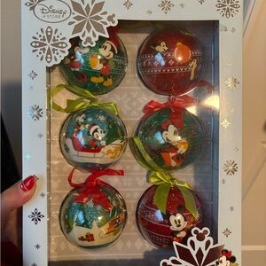 Disney Store Christmas set of six ornaments